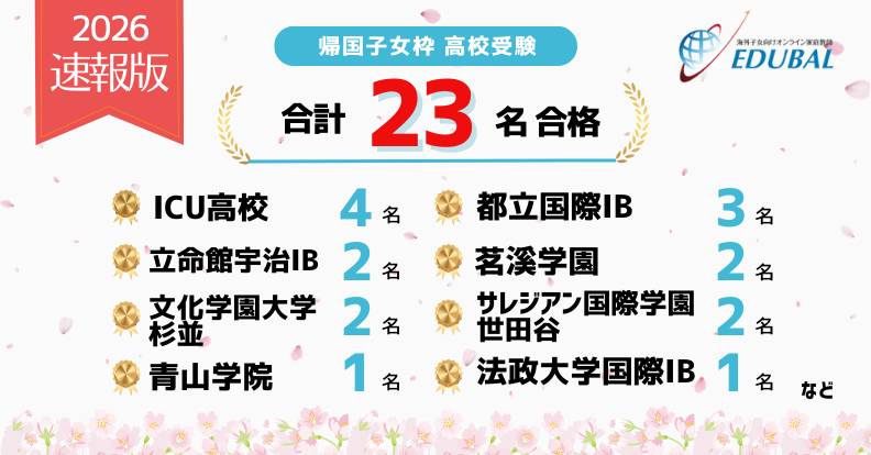 帰国高校受験合格実績