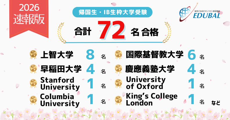 帰国大学受験合格実績